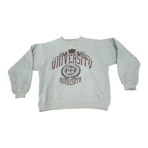 Vintage Ultimate Wear Gray Large University of Minnesota Sweatshirt College - Picture 1 of 8